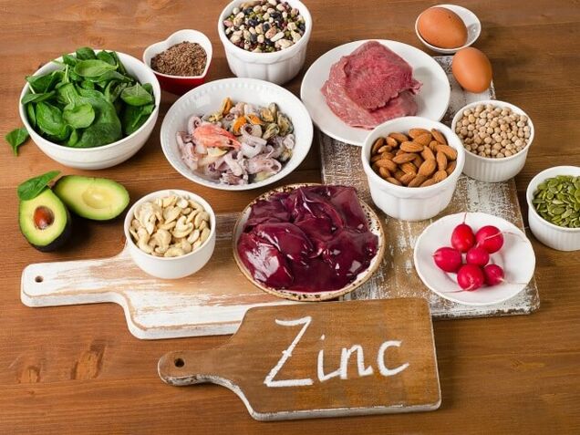 Producten die zink bevatten